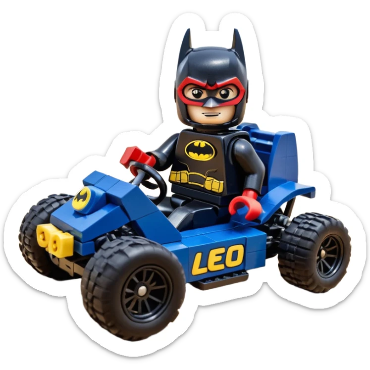 scale anime racing sexy muscular Batman’s masculine midnight-colored tight outfit 1970’s tv style dark knight stealthy accurate sporty safe plush deluxe Lego off-road pursuit drifting F1 car lexus (black hair,reclining and relaxed torso and shoulders back against seat) rallycross kart  sticker