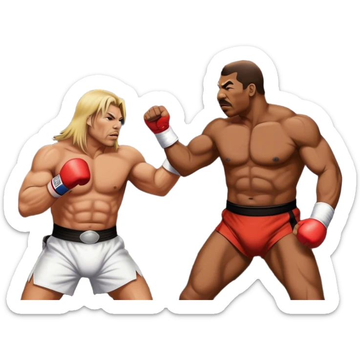 Can I get one of Vince Neal fighting Mike Tyson in front of a active volcano  sticker