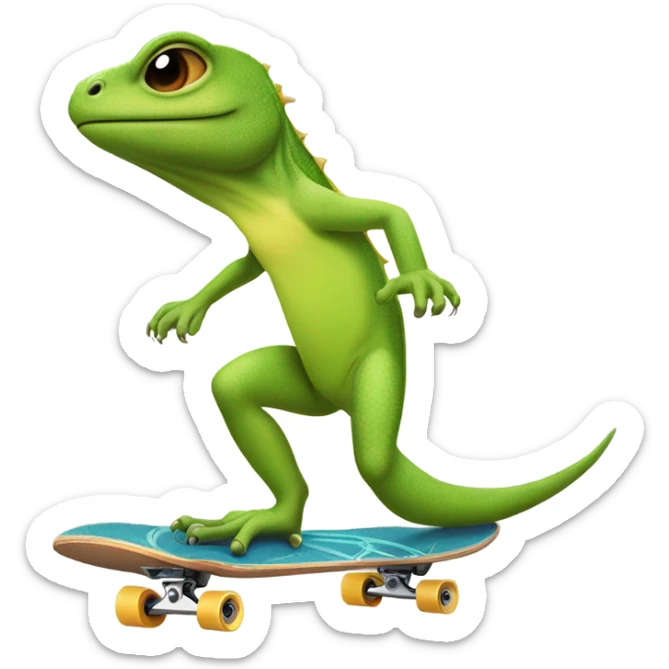 Lizard skateboarding sticker