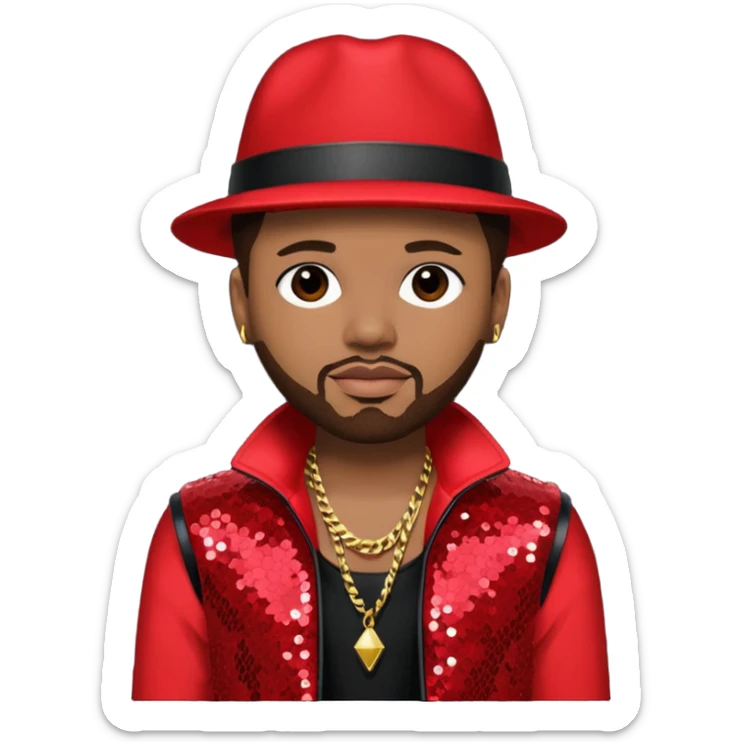 The-Dream, R&B Singer (b.1977) with dark brown hair, red sequin tour outfit  sticker