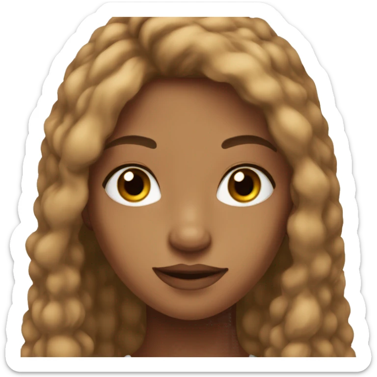 Talls mixed girl with Brown long Hair and Brown eyes sticker
