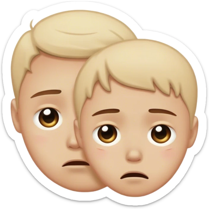 a sad but cute teary face which depicts being emotional towards the other person sticker