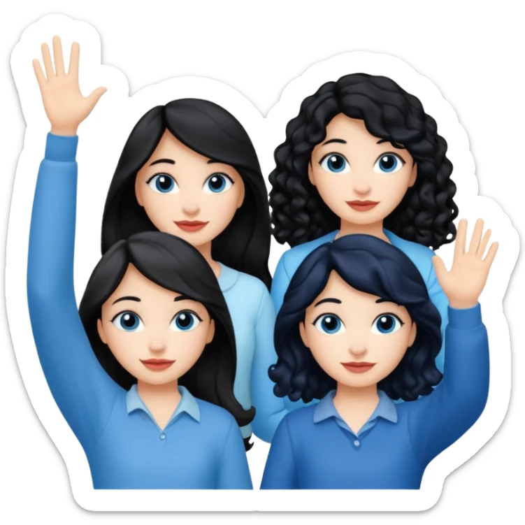 escribe el nombre Disneyland Paris y para titulo, pon a quatro chicas: una pelo corto negro, una pelo rizado largo, una pelo largo liso y la otra pelo ondulado mediano, esta con el ojos azules. Todas tienen piel carne. NOOOOOO, pon el titulo Disneyland Paris i por los lados o con las manos arriba  sticker