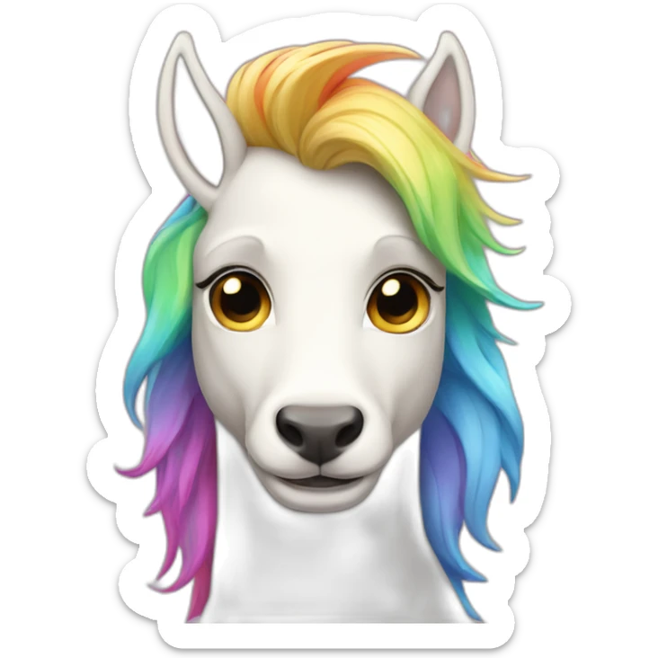 Posh-boy-with-golden-suit-and-blue-eyes-and-rainbow-unicorn-hair sticker