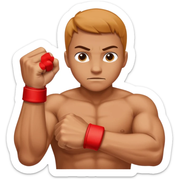 Left and Right fist from the top Perspektive with the Arms crossed over at the wrists  sticker