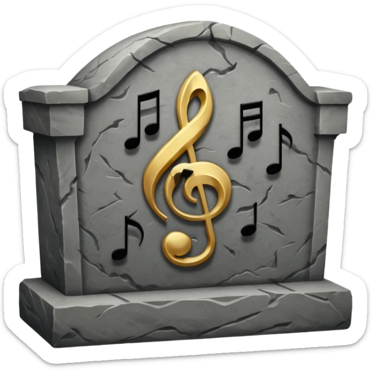 grave with music noteS sticker