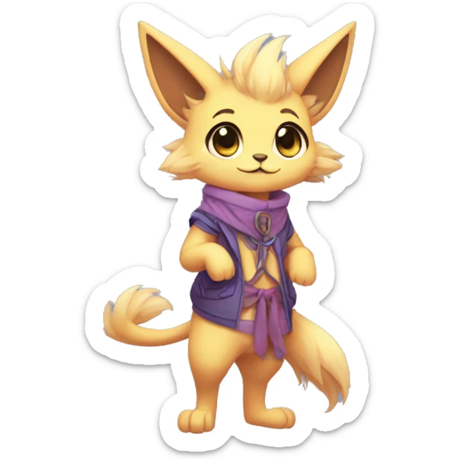 Anthro cool cute kawaii LiLaiRa-Modern-Vernid-Fakémon Full Body sticker