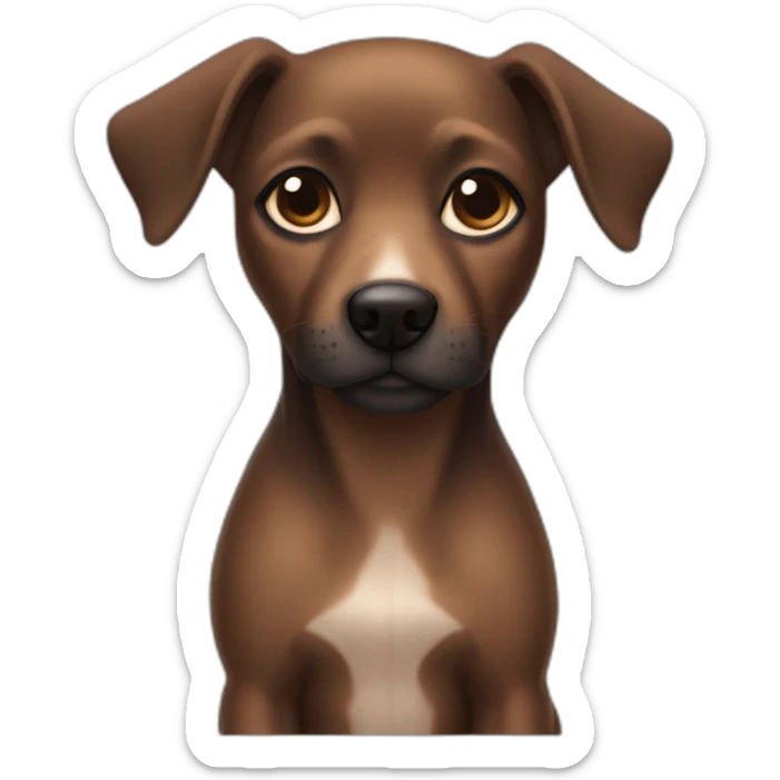 little dog pincher with black skin color and some brown hair sticker