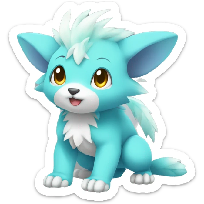 Cute cool shiny colorful animal hybrid Fakemon full body sticker