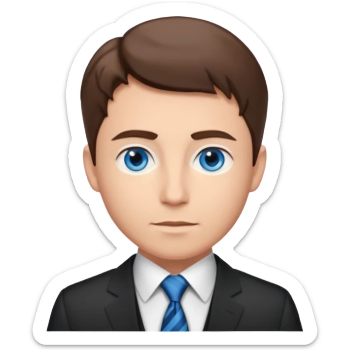 Man lawyer with blue eyes and short brown hair  sticker