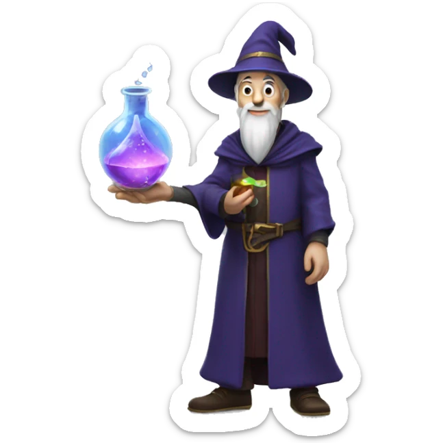 Wizard with potion sticker