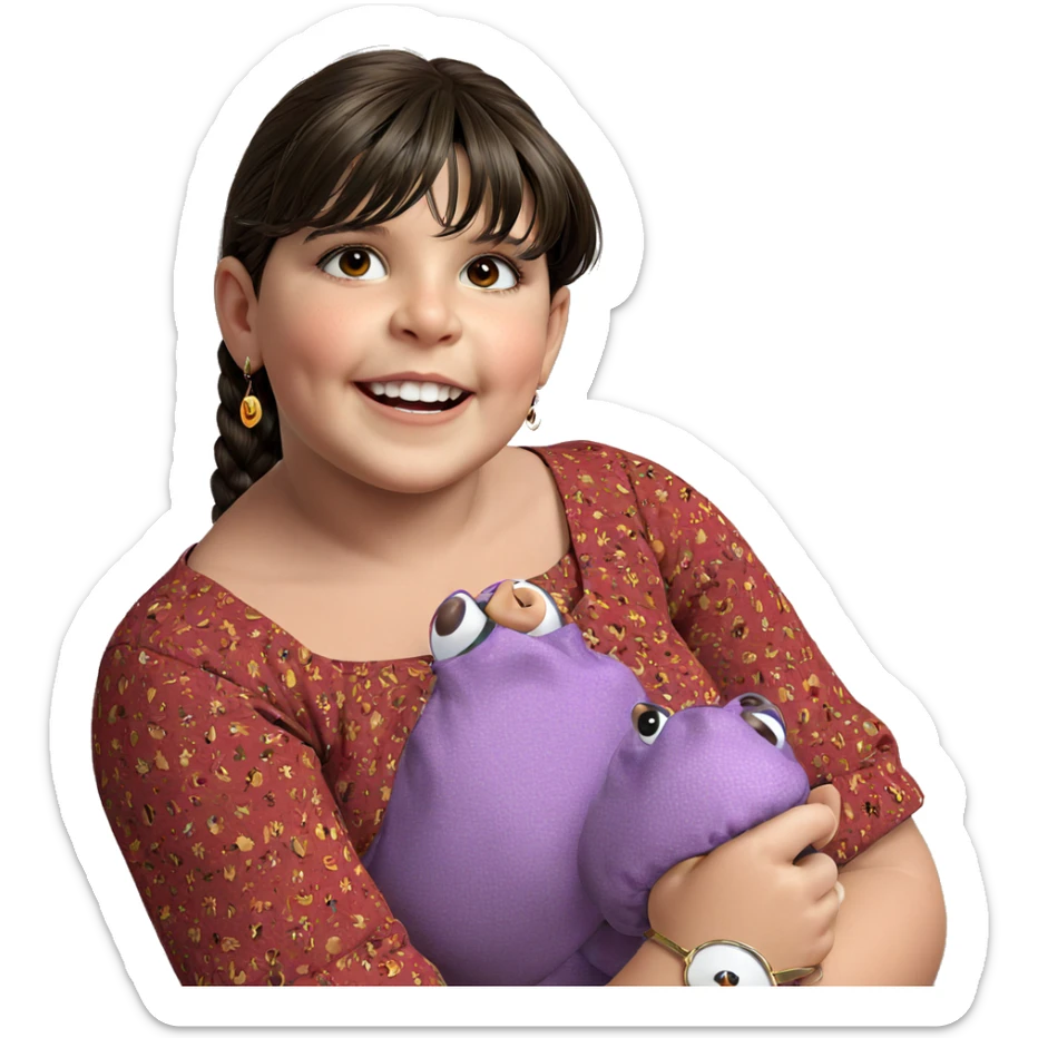 realistic girl wearing earrings sticker