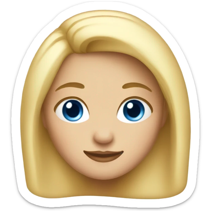 Girl with blonde hair blue eyes and a big nose sticker