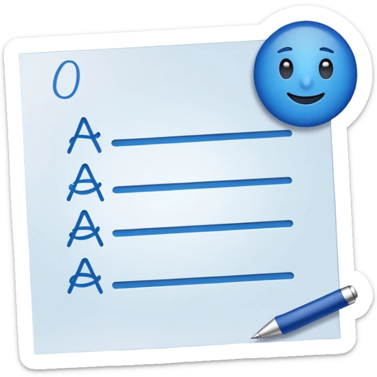 Emoji de una hoja firmada con una firma azul simulada y título “Autorización”. sticker