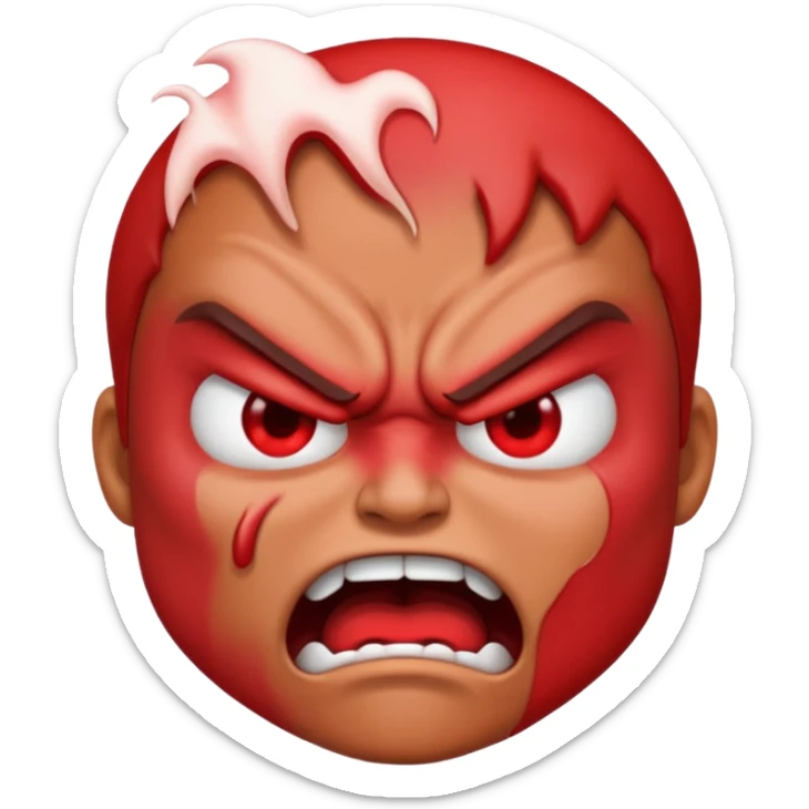 very angry and mad enraged fuming foaming at the mouth emoji  sticker