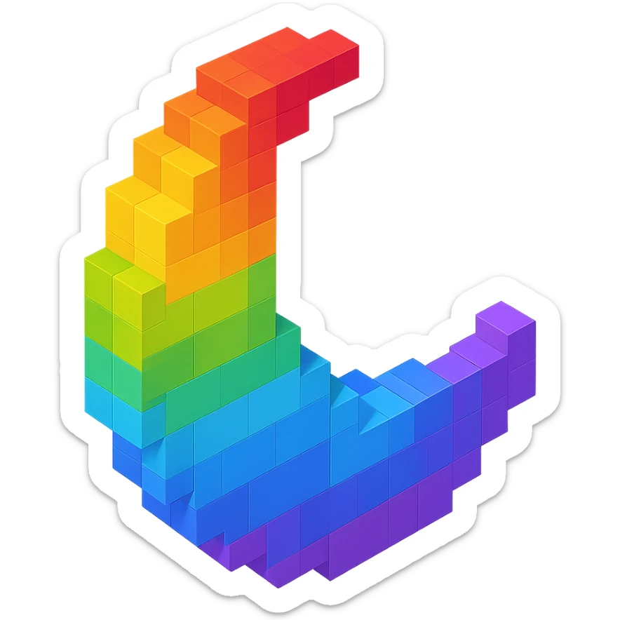 Rainbow Moon sticker