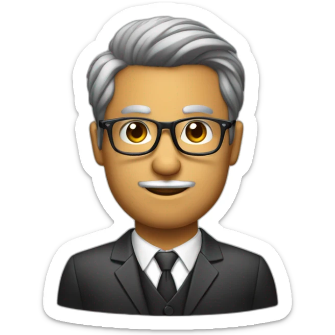 hombre de piel oscura pelo corto con lentes oscuros con traje formal sticker