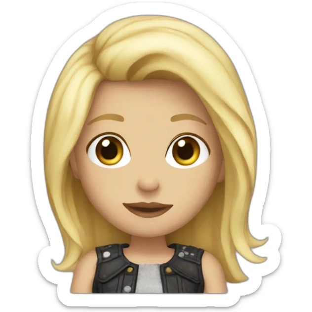 Blonde rock girl sticker
