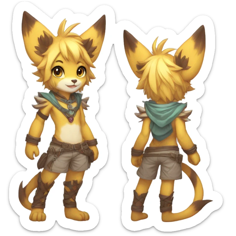 Anthro cool cute kawaii LiLaiRa-Modern-Vernid-Fakémon Full Body sticker