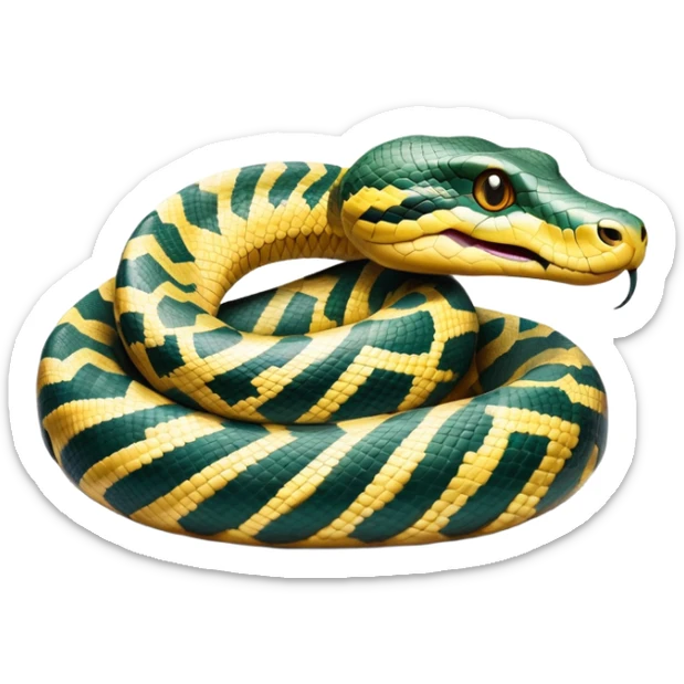 cinematic-noble-anaconda-portrait-emoji,-poised-and-imposing,-with-a-massive,-sinuous-build-draped-in-intricately-patterned-scales-and-piercing,-focused-eyes,-simplified-yet-sharp-and-sophisticated-features,-highly-detailed sticker