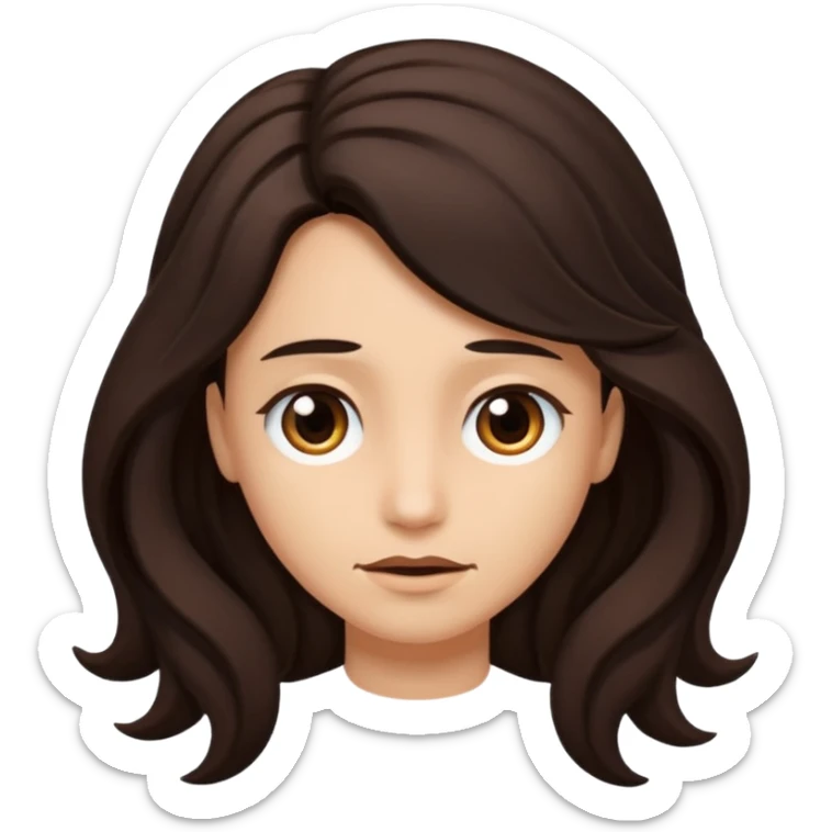 Fais la frange plus tordu la peau plus foncé et les cheveux bruns et bien plus long  sticker