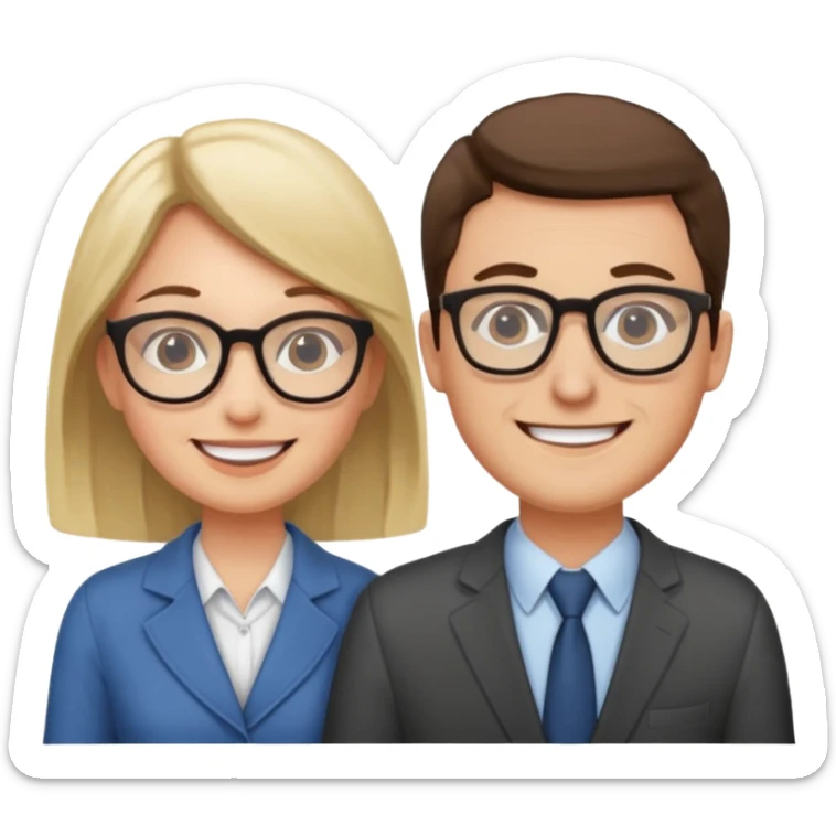 two Bestie man and woman coworkers teacher sarcastic sticker