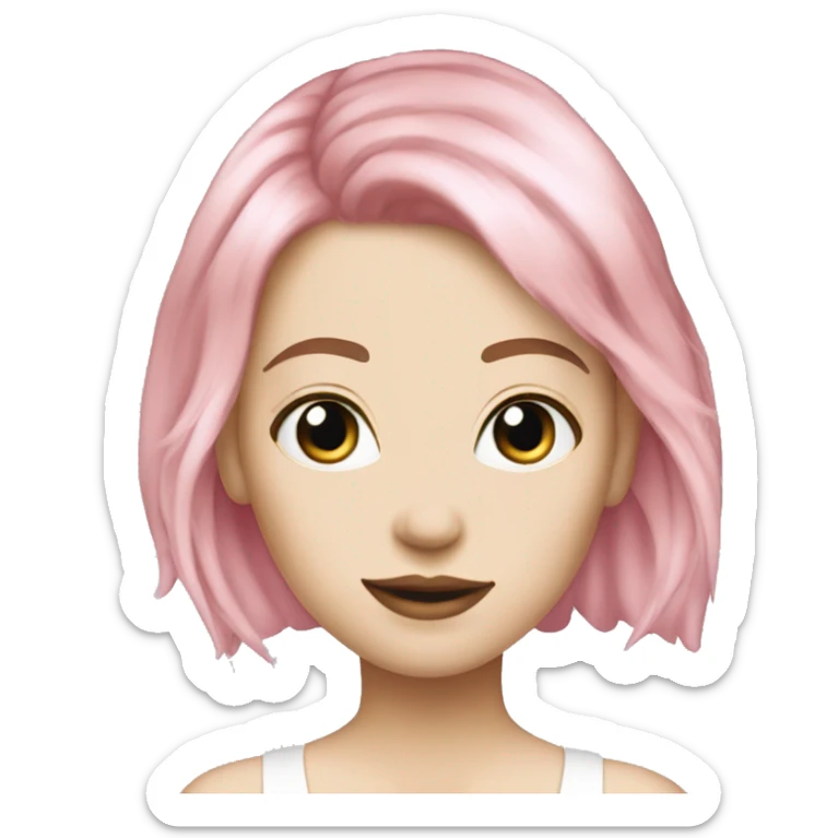 Girl coquette pink hair pale skin  sticker