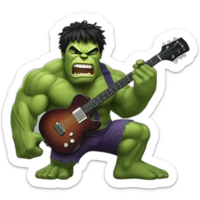 Hulk with guitar sticker