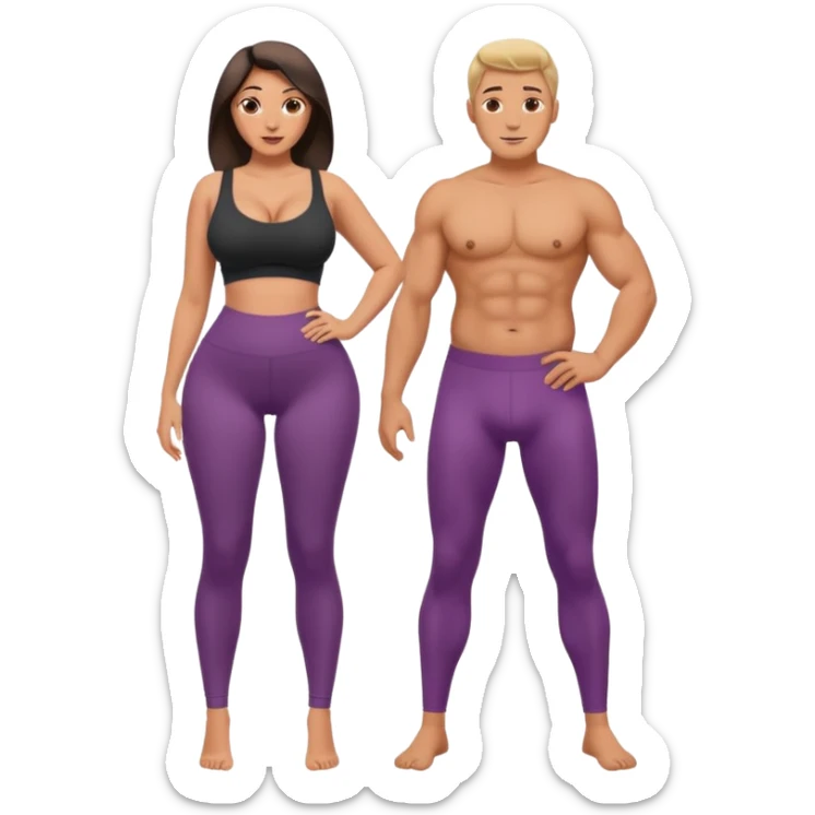 una donna Corpo intero con tette grossissime in leggings che mostra il culo che ha un cazzo di un uomo sticker