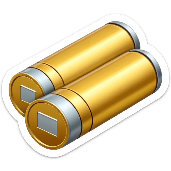 a battery emoij, with the outline of a battery, but on the inside instead of a charging level containing vertically stacked coins sticker