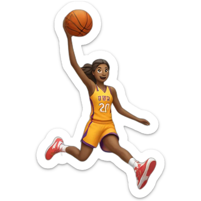 Women jump basketball sticker