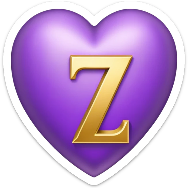 golden “Z” letter inside a Purple Heart sticker