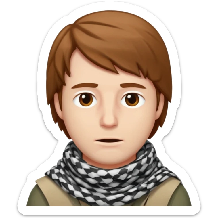 Sore throat for white brown hair guy
No fever - keffieh palestinian sticker