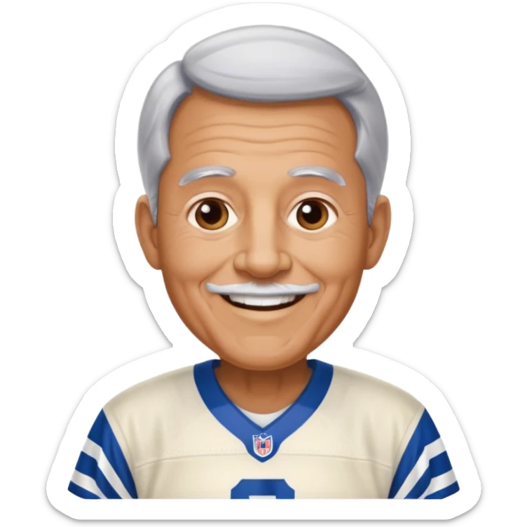 A grandpa playing football in Indianapolis Colts jersey sticker