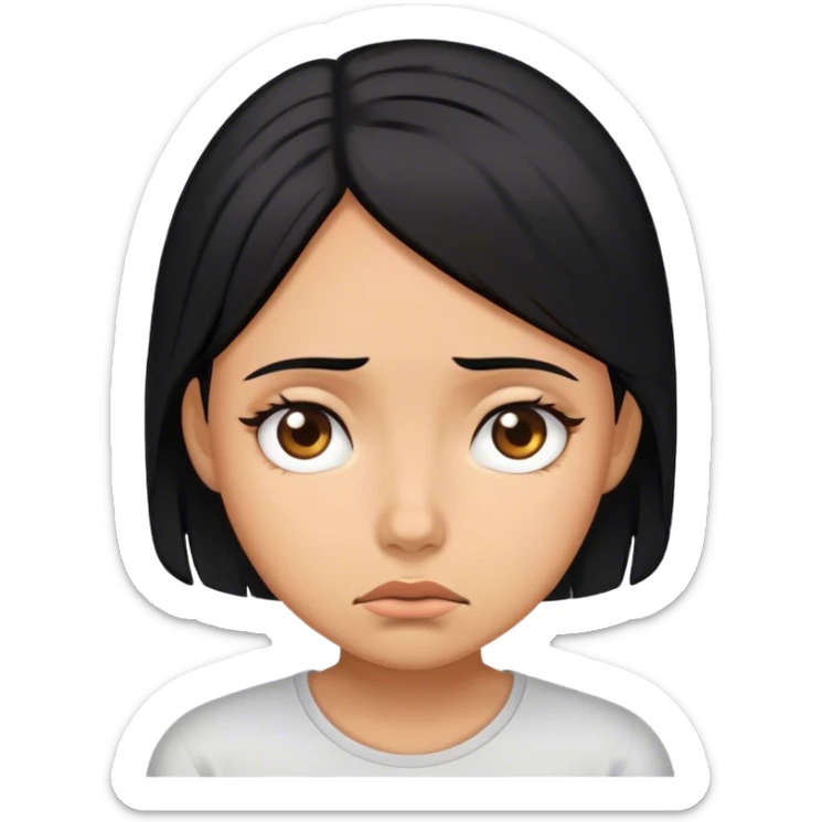 a black hair girl is tired of living alone sticker