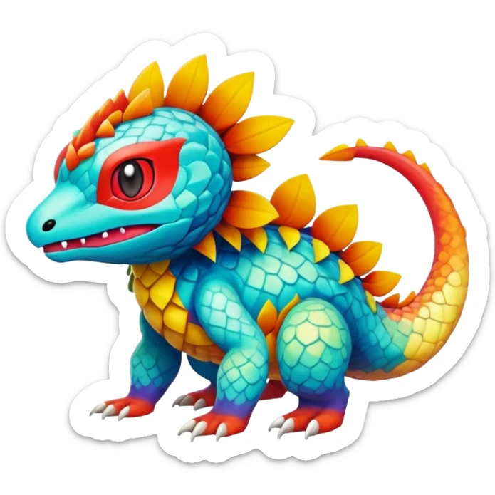 Colorful Exotic Pokémon-Fakémon-hybrid-creature (full body) sticker