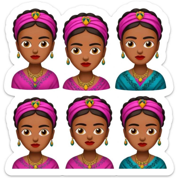 emoji pack of Frida Kahlo in style of her artworks  sticker