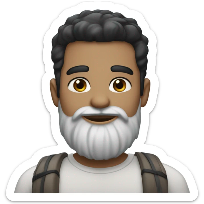 Generate emoji of kishan with white skin tone,with black hair, blue eyes, with thick beard sticker