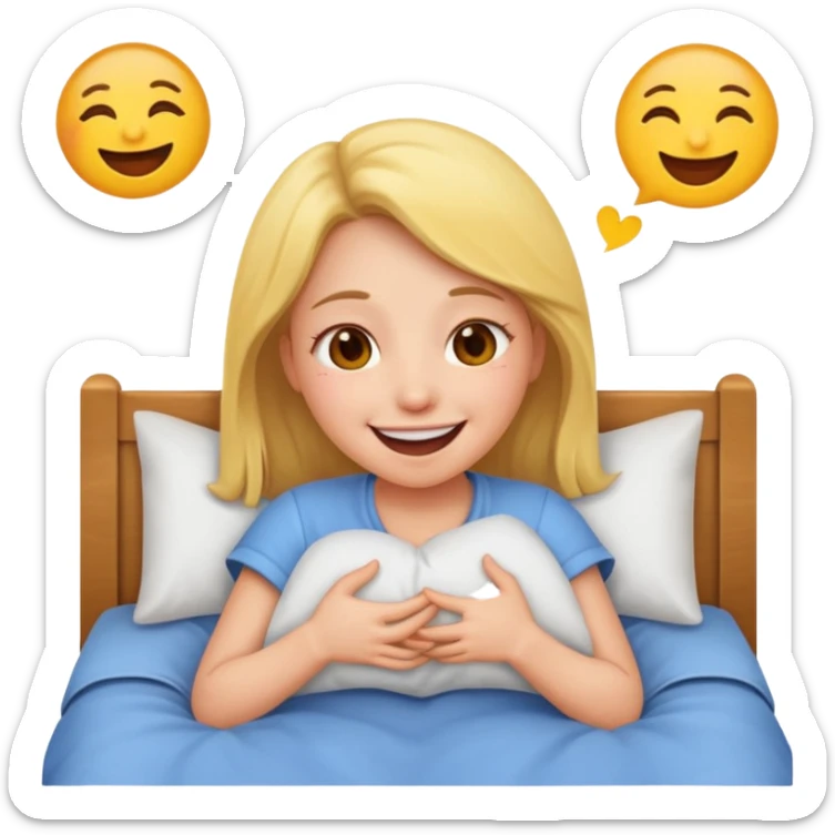 girl farted out her behind in bed emoji sticker