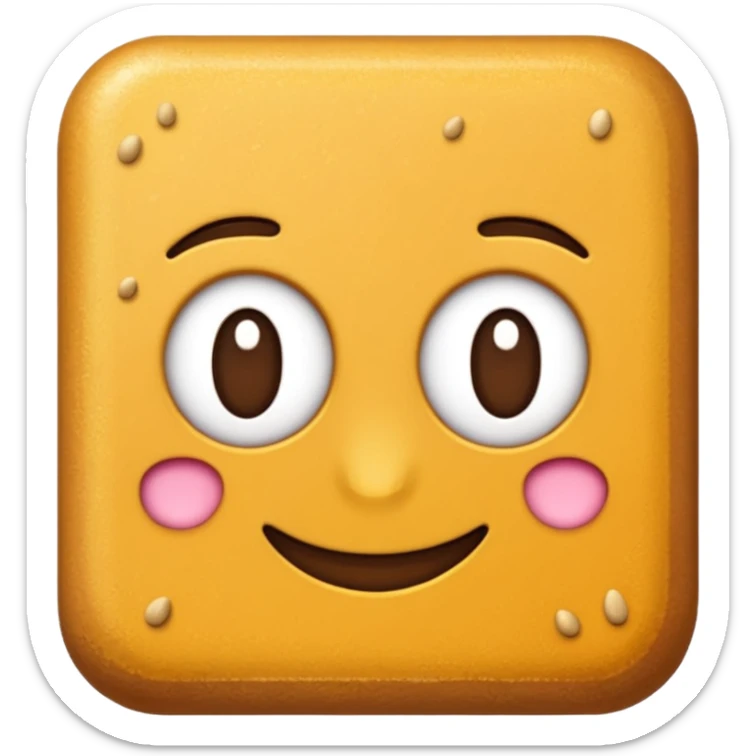 rapadura, doce cearense, emoji style, brown-golden bar, granular texture, sweet appearance, simple and cute sticker