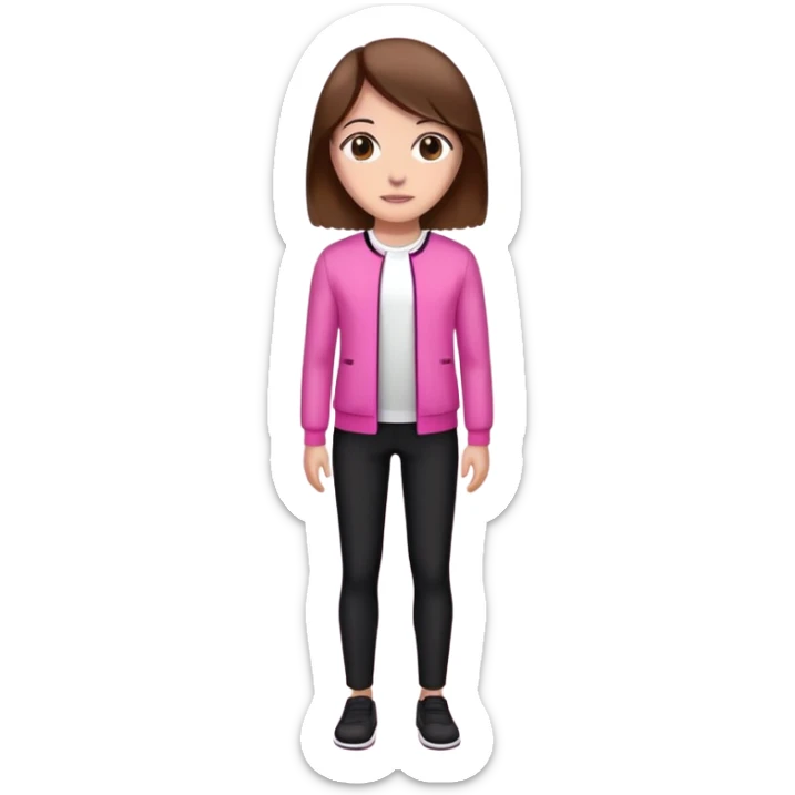 I have long brown hair brown eye color and mi favorite colour is pink white and black i am very tall i think because everybody tells me a im very tall  sticker