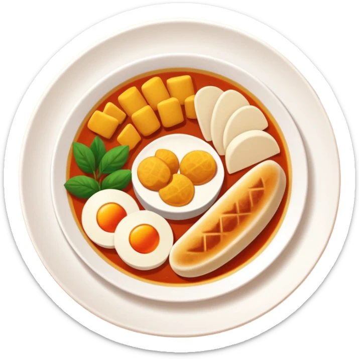 Homemade dishes on a plate, warm cozy colors, simple shapes, flat design, high contrast, friendly and inviting. sticker
