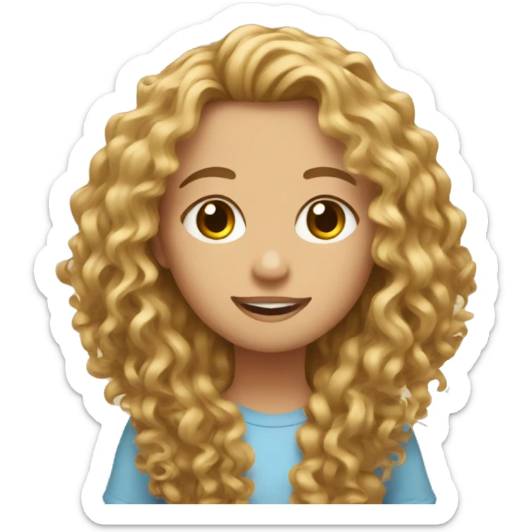 2 bestfriends one with curly brown hair and one with blonde long hair sticker