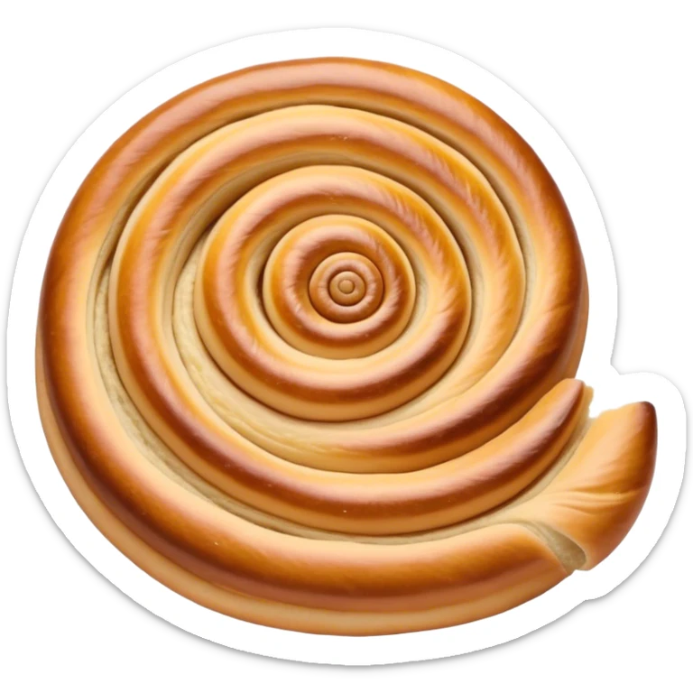 Cinematic delicate escargot pastry, spiral shape with layers of buttery dough, caramelized edges, rich golden-brown tones, elegant and inviting. sticker