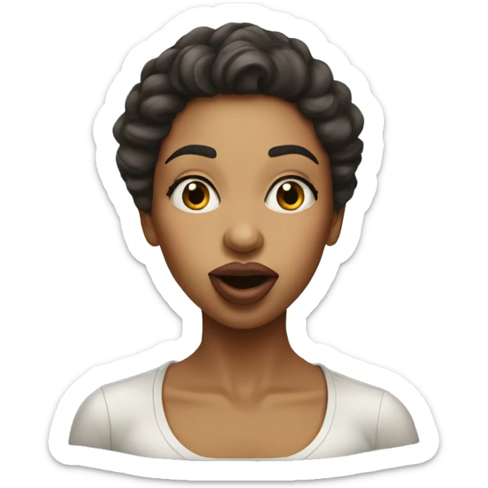 realistic portrait of woman giving an air kiss sticker