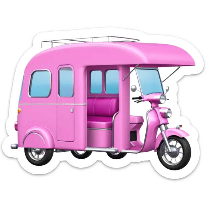 Ultra hotrod Barbie dream house Caravan-motorbike tuk tuk  sticker