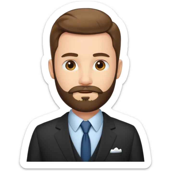 suit man,beard sticker