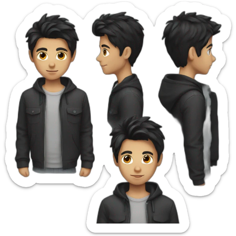 boy with dark hair sticker