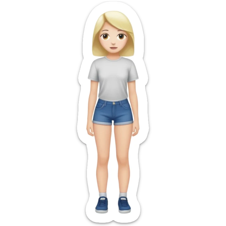 Naked but wearing shirt emoji girl full body no underwear butt sticker