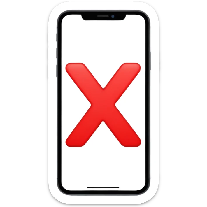 Un movil pero con una x por encima como que lo tache sticker